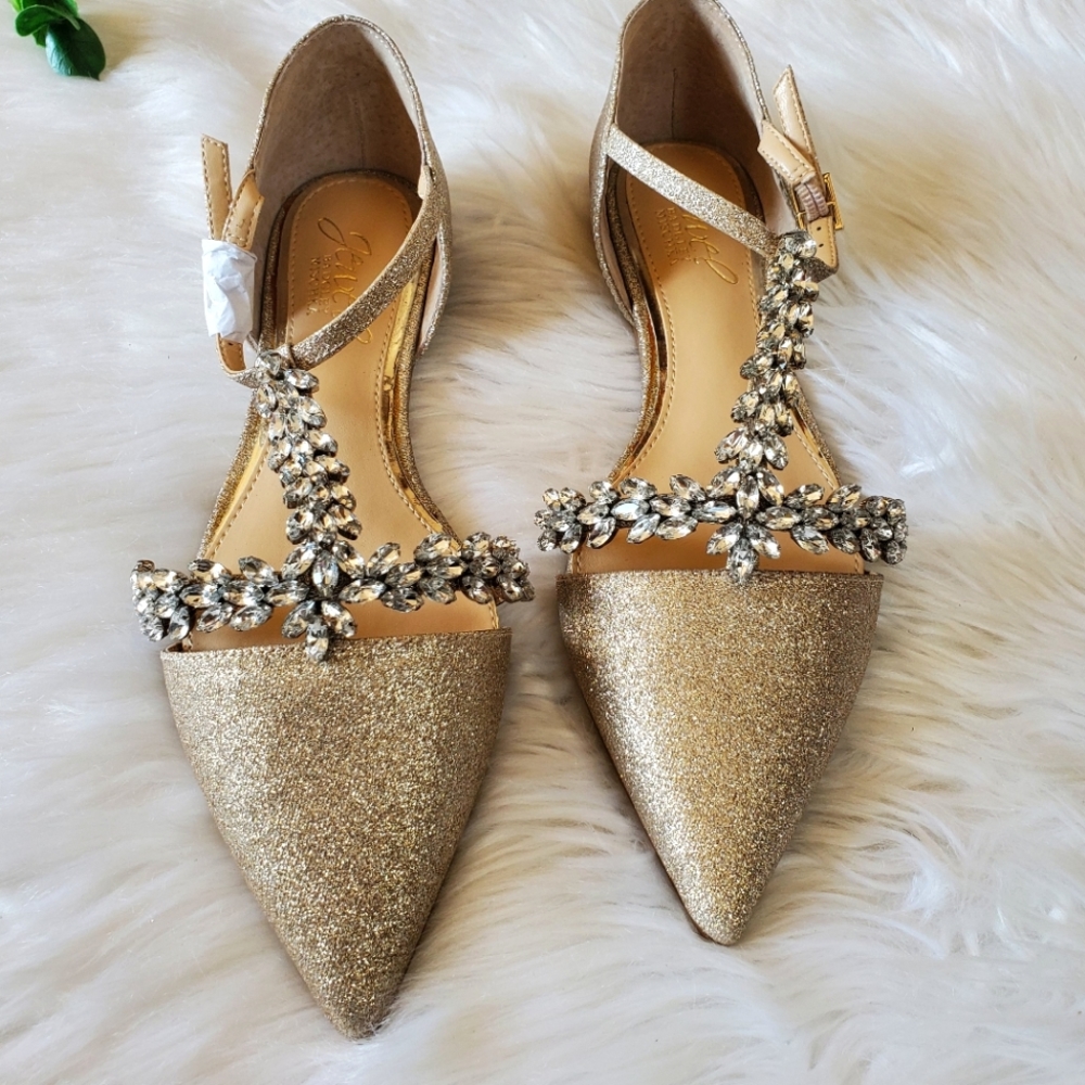 NWOT Jewel Badgley Mischka 'Maury' Mary Jane Flat, 5.5